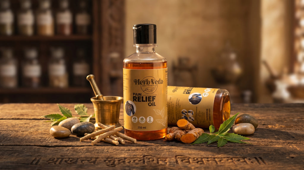 Herb Veda Pain Relief Oil – 100% Ayurvedic & Fast-Acting Formula